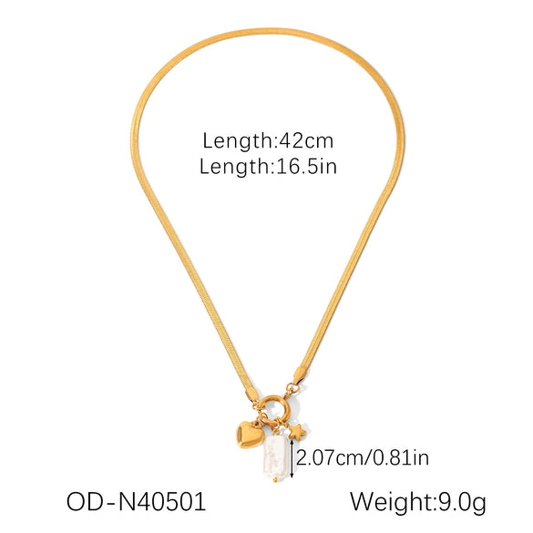 Wholesale Stainless Steel And Titanium Steel Animal Zodiac Inlay Pvd Vacuum Plating Pendant Necklace For Women