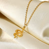 Wholesale Stainless Steel And Titanium Steel Animals Style Geometric Snake Pendant Necklace With Ball Chain 18K Gold Plated Jewelry For Women