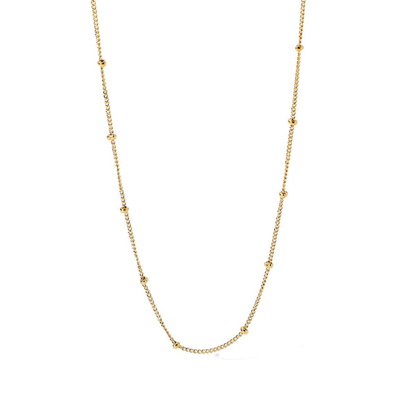 Wholesale Stainless Steel And Titanium Steel Ball Chain Geometric Round Knot Gold Plated Necklace For Women