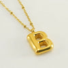 Wholesale 316L Stainless Steel And 316L Stainless Steel Bead Chain Women's English Letter Pendant Necklace With Ins Style And Electroplating