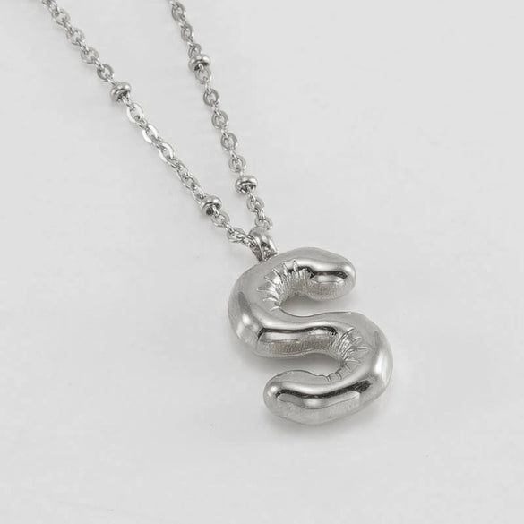 Wholesale 316L Stainless Steel And 316L Stainless Steel Bead Chain Women's English Letter Pendant Necklace With Ins Style And Electroplating