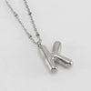 Wholesale 316L Stainless Steel And 316L Stainless Steel Bead Chain Women's English Letter Pendant Necklace With Ins Style And Electroplating