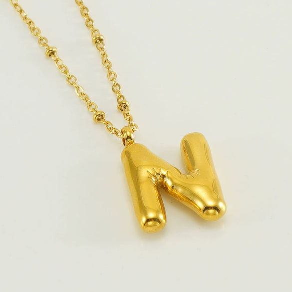 Wholesale 316L Stainless Steel And 316L Stainless Steel Bead Chain Women's English Letter Pendant Necklace With Ins Style And Electroplating