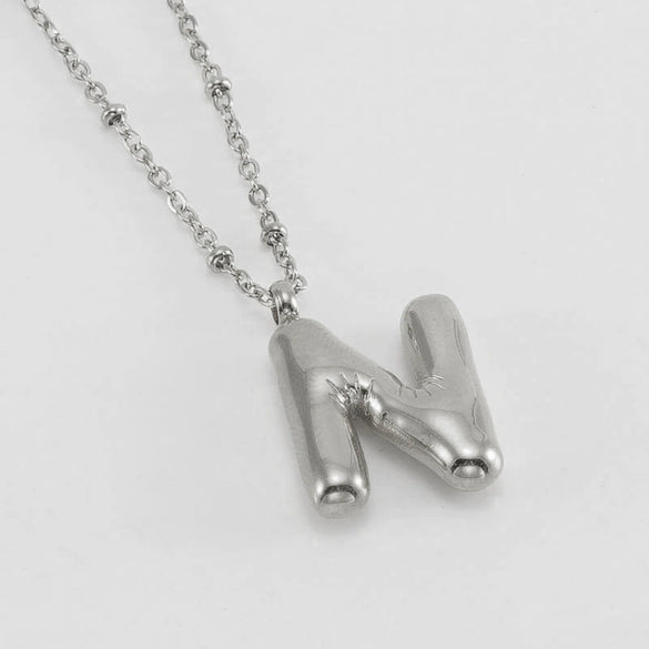 Wholesale 316L Stainless Steel And 316L Stainless Steel Bead Chain Women's English Letter Pendant Necklace With Ins Style And Electroplating