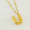 Wholesale 316L Stainless Steel And 316L Stainless Steel Bead Chain Women's English Letter Pendant Necklace With Ins Style And Electroplating