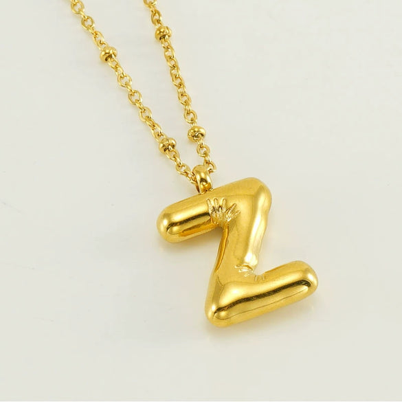 Wholesale 316L Stainless Steel And 316L Stainless Steel Bead Chain Women's English Letter Pendant Necklace With Ins Style And Electroplating