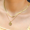 Wholesale Stainless Steel And Titanium Steel Blade Chain Double Layer Stacked Rose Short Necklace For Women With Gold Plated Electroplating