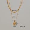 Wholesale Stainless Steel And Titanium Steel Blade Chain Double Layer Stacked Rose Short Necklace For Women With Gold Plated Electroplating