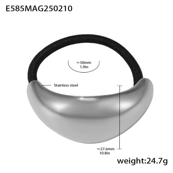 Wholesale Stainless Steel And Titanium Steel Bow Shaped Exaggerated High Elasticity Hair Ring With 18K Gold Plated Electroplating Hair Accessories