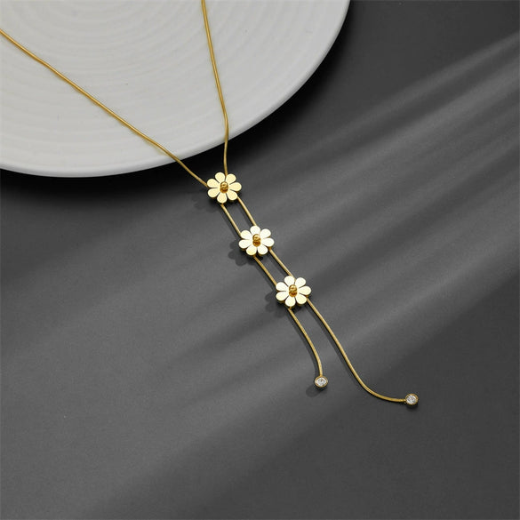 Wholesale Stainless Steel And Titanium Steel Butterfly Tassel Necklace And Earrings Set With Love Water Drops And Bell Patterns