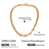 Wholesale Stainless Steel And Titanium Steel Chain Necklace With Geometric Style And Electroplating Treatment For Women