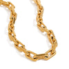 Wholesale Stainless Steel And Titanium Steel Chain Necklace With Geometric Style And Electroplating Treatment For Women
