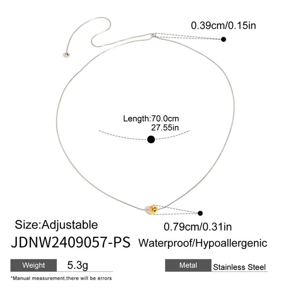 Wholesale Stainless Steel And Titanium Steel Color Matching Pendant Necklace With Geometric Style And Electroplating Treatment Snake Bone Chain For Women