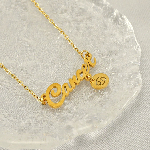 Wholesale Stainless Steel And Titanium Steel Constellation Fashion Necklace With Electroplated 18K Gold Treatment