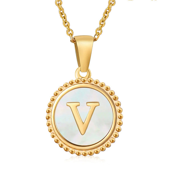 Wholesale Stainless Steel And Titanium Steel Fashion Necklace With Letter Pattern And Cross Chain Style Electroplated