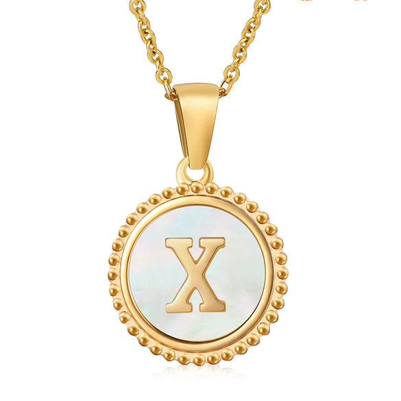 Wholesale Stainless Steel And Titanium Steel Fashion Necklace With Letter Pattern And Cross Chain Style Electroplated