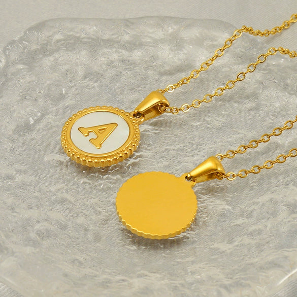 Wholesale Stainless Steel And Titanium Steel Fashion Necklace With Letter Pattern And Cross Chain Style Electroplated