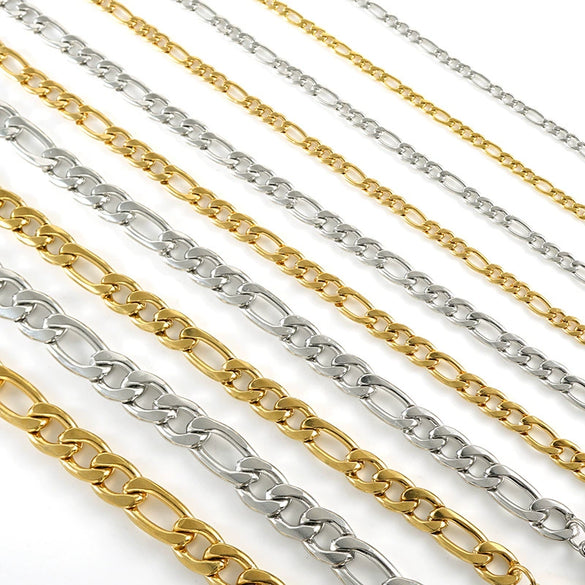 Wholesale 316L Stainless Steel And 316L Stainless Steel Figaro Nk Chain Necklace With Geometric Style For Men