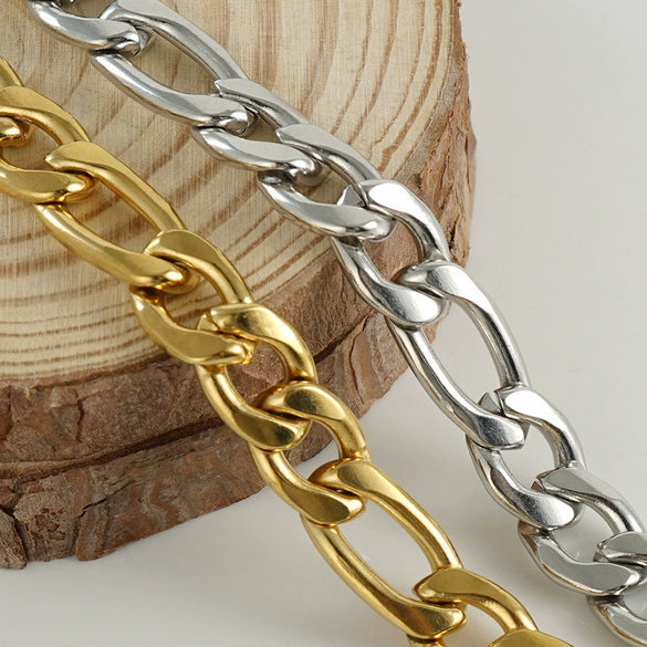Wholesale 316L Stainless Steel And 316L Stainless Steel Figaro Nk Chain Necklace With Geometric Style For Men