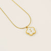 Wholesale Stainless Steel And Titanium Steel Five Leaf Clover And Letter Pendant Necklace With Electroplating Fashion Style