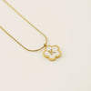Wholesale Stainless Steel And Titanium Steel Five Leaf Clover And Letter Pendant Necklace With Electroplating Fashion Style