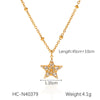 Wholesale Stainless Steel And Titanium Steel Fivepointed Star Pendant Necklace With O Word Chain And Electroplating