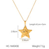Wholesale Stainless Steel And Titanium Steel Fivepointed Star Pendant Necklace With O Word Chain And Electroplating