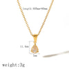 Wholesale Stainless Steel And Titanium Steel Flower Pendant Necklace With Electroplating And Diamondembedded Design