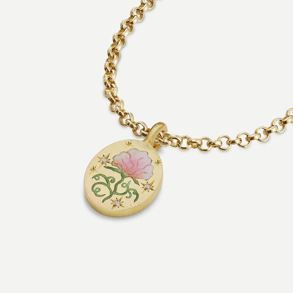 Wholesale Stainless Steel And Titanium Steel Geometric And Flower Style Pendant Necklace With Vacuum Plating For Women