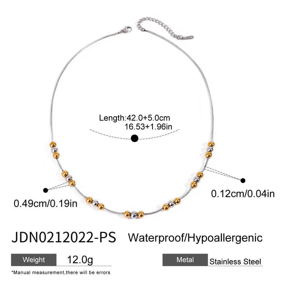 Wholesale Stainless Steel And Titanium Steel Geometric Bead Colormatching Ins Style Necklace For Women With Electroplating