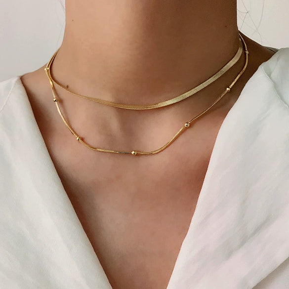 Wholesale Stainless Steel And Titanium Steel Geometric Collar Necklace With Electroplating For Women