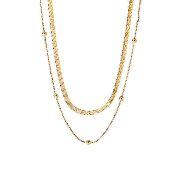 Wholesale Stainless Steel And Titanium Steel Geometric Collar Necklace With Electroplating For Women