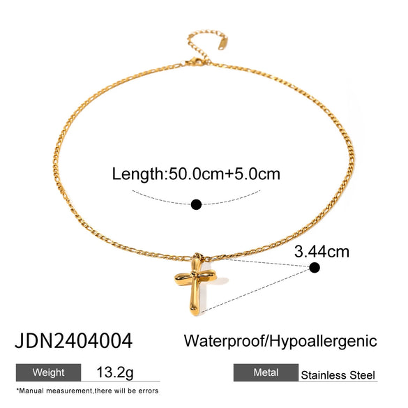 Wholesale Stainless Steel And Titanium Steel Geometric Cross Clavicle Necklace For Women With Electroplating