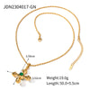 Wholesale Stainless Steel And Titanium Steel Geometric Cross Clavicle Necklace For Women With Electroplating