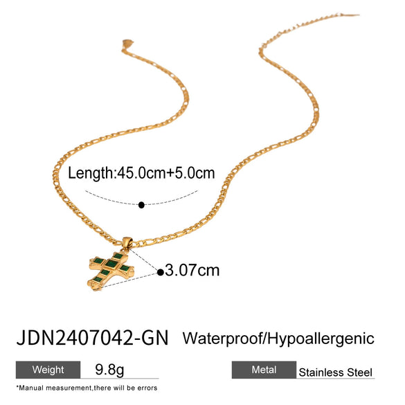 Wholesale Stainless Steel And Titanium Steel Geometric Cross Clavicle Necklace For Women With Electroplating