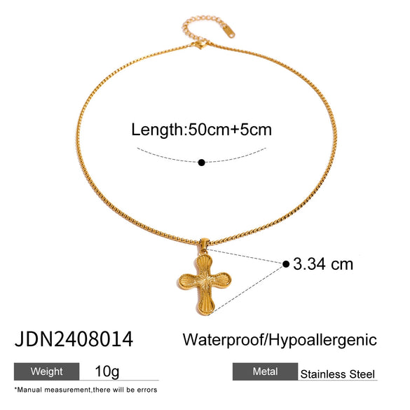 Wholesale Stainless Steel And Titanium Steel Geometric Cross Clavicle Necklace For Women With Electroplating