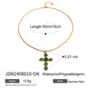 Wholesale Stainless Steel And Titanium Steel Geometric Cross Clavicle Necklace For Women With Electroplating