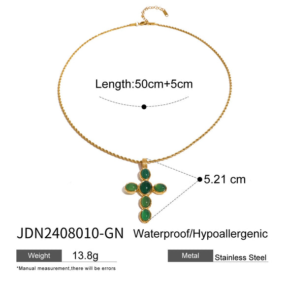 Wholesale Stainless Steel And Titanium Steel Geometric Cross Clavicle Necklace For Women With Electroplating