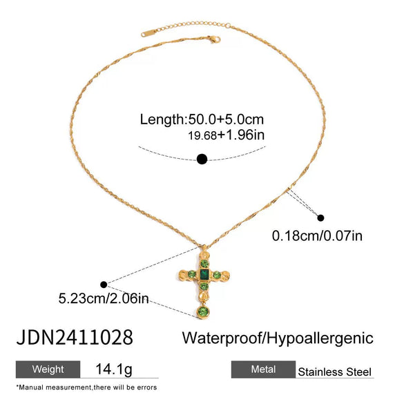 Wholesale Stainless Steel And Titanium Steel Geometric Irregular Cross Twist Snake Bone Chain Necklace For Women With Electroplating