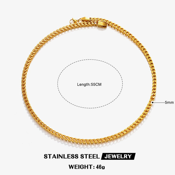 Wholesale Stainless Steel And Titanium Steel Geometric Keel Chain Necklace With Electroplating Treatment