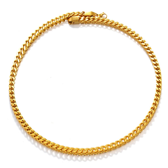 Wholesale Stainless Steel And Titanium Steel Geometric Keel Chain Necklace With Electroplating Treatment