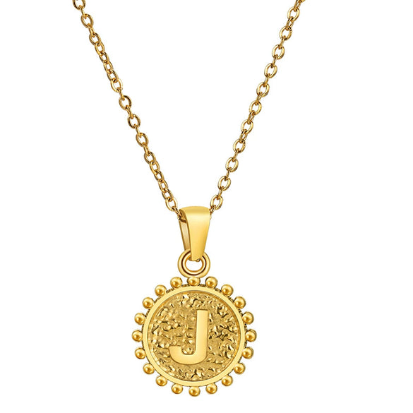 Wholesale 316L Stainless Steel And 316L Stainless Steel Geometric Letter Pendant Necklace For Unisex With Electroplating Treatment