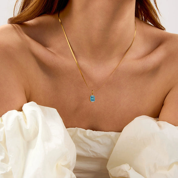 Wholesale Stainless Steel And Titanium Steel Geometric Pattern Electroplated Clavicle Necklace For Women