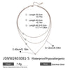 Wholesale Stainless Steel And Titanium Steel Geometric Pattern Three Layer Necklace With Round White Diamond Pendant For Women
