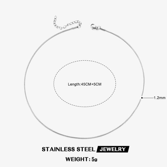 Wholesale Stainless Steel And Titanium Steel Geometric Round Bone Chain Necklace With Electroplating For Women