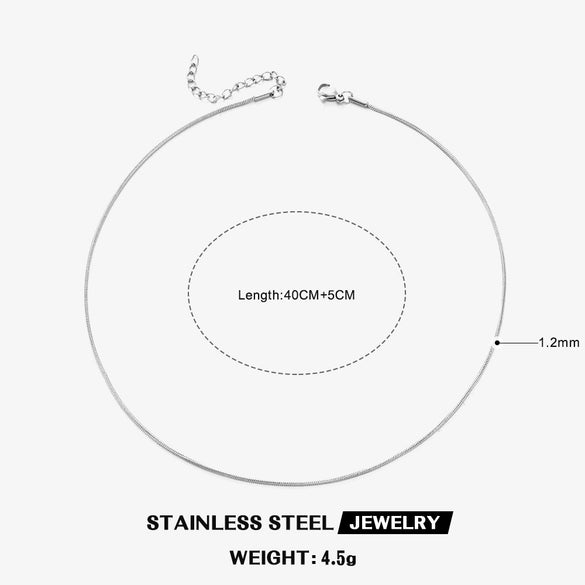 Wholesale Stainless Steel And Titanium Steel Geometric Round Bone Chain Necklace With Electroplating For Women