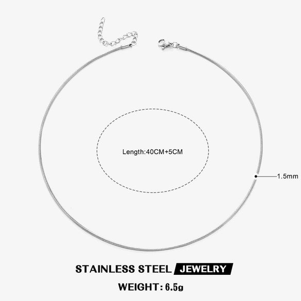 Wholesale Stainless Steel And Titanium Steel Geometric Round Bone Chain Necklace With Electroplating For Women