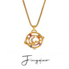 Wholesale Stainless Steel And Titanium Steel Geometric Star Pendant Necklace For Women With Electroplating