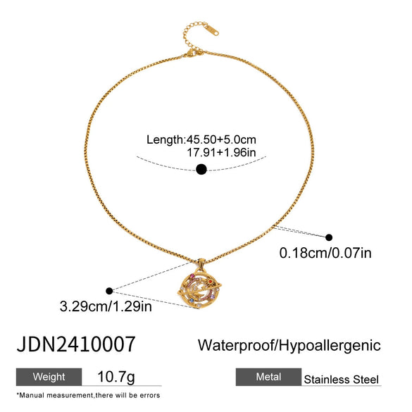 Wholesale Stainless Steel And Titanium Steel Geometric Star Pendant Necklace For Women With Electroplating
