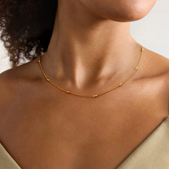 Wholesale Stainless Steel And Titanium Steel Geometric Style Chain Necklace For Women